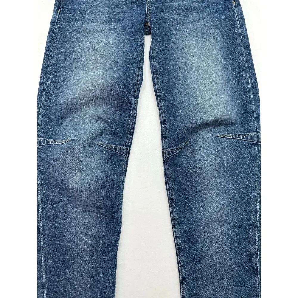 Pilcro Anthropologie High Rise Tapered Boyfriend Jeans Size 25 Medium Wash Denim